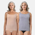 Adjustable Strap Camisoles For Elderly Women Skin & Grey