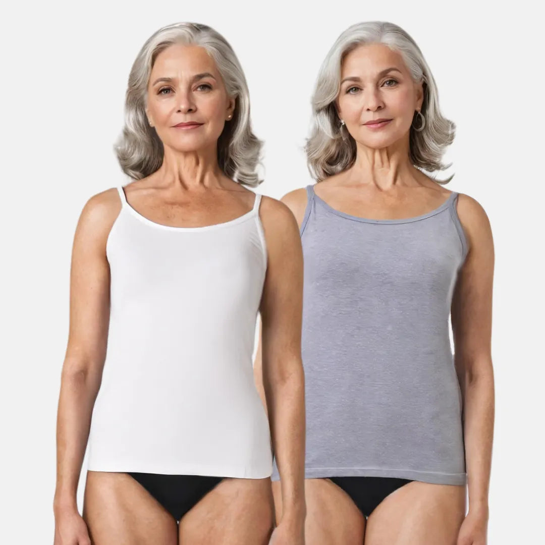 Adjustable Strap Camisoles For Senior Women White & Grey