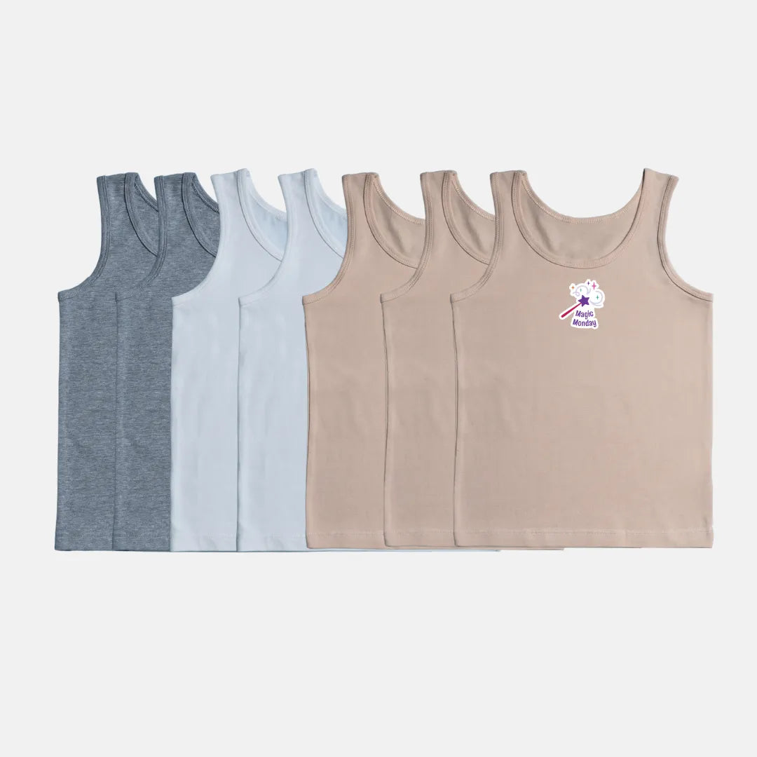Baby Girl Sleeveless Vests Mixed Color Vests 7 Pack