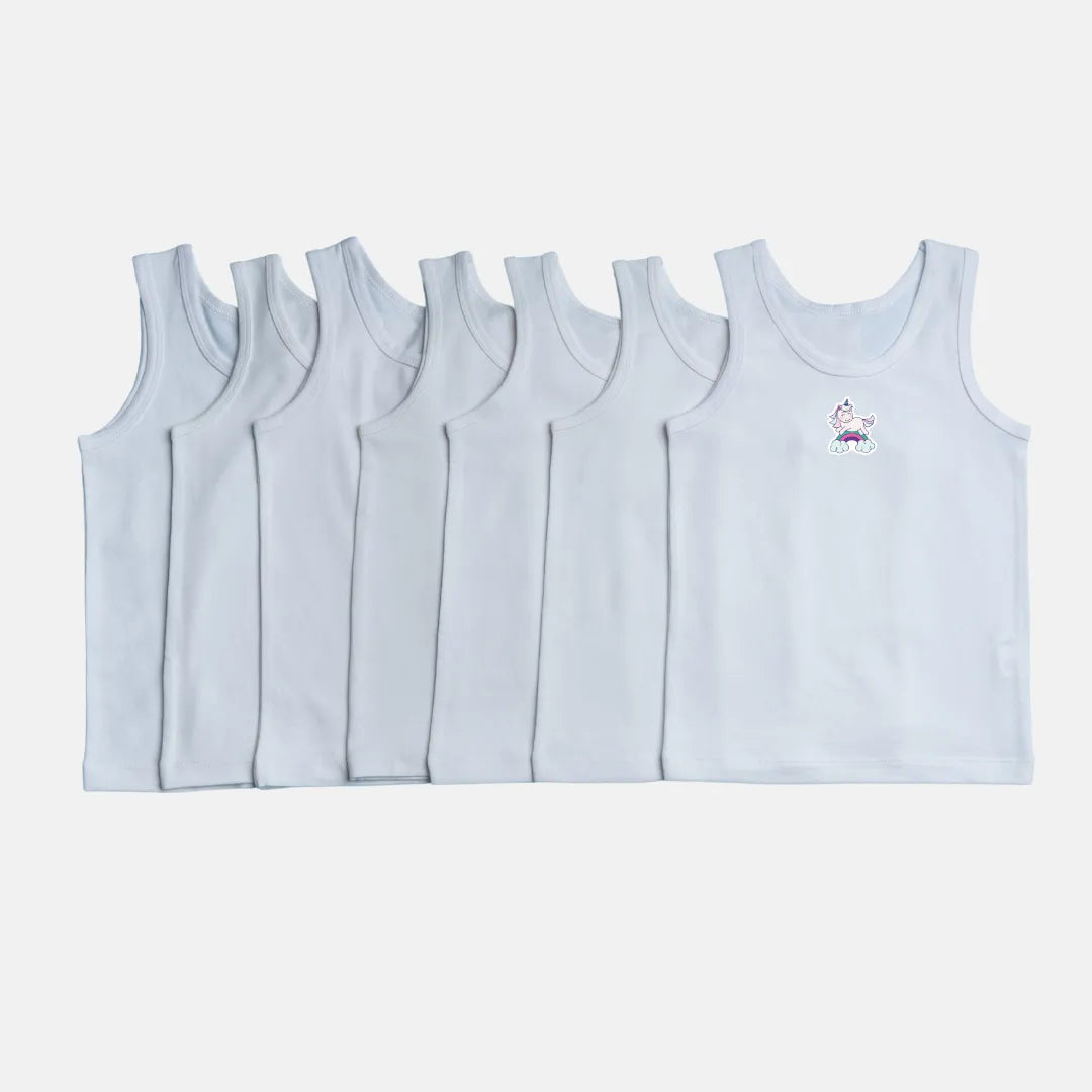 Baby Girl Vest White Pack Of 7