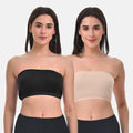 Bandeau Bra For Women Black & Skin