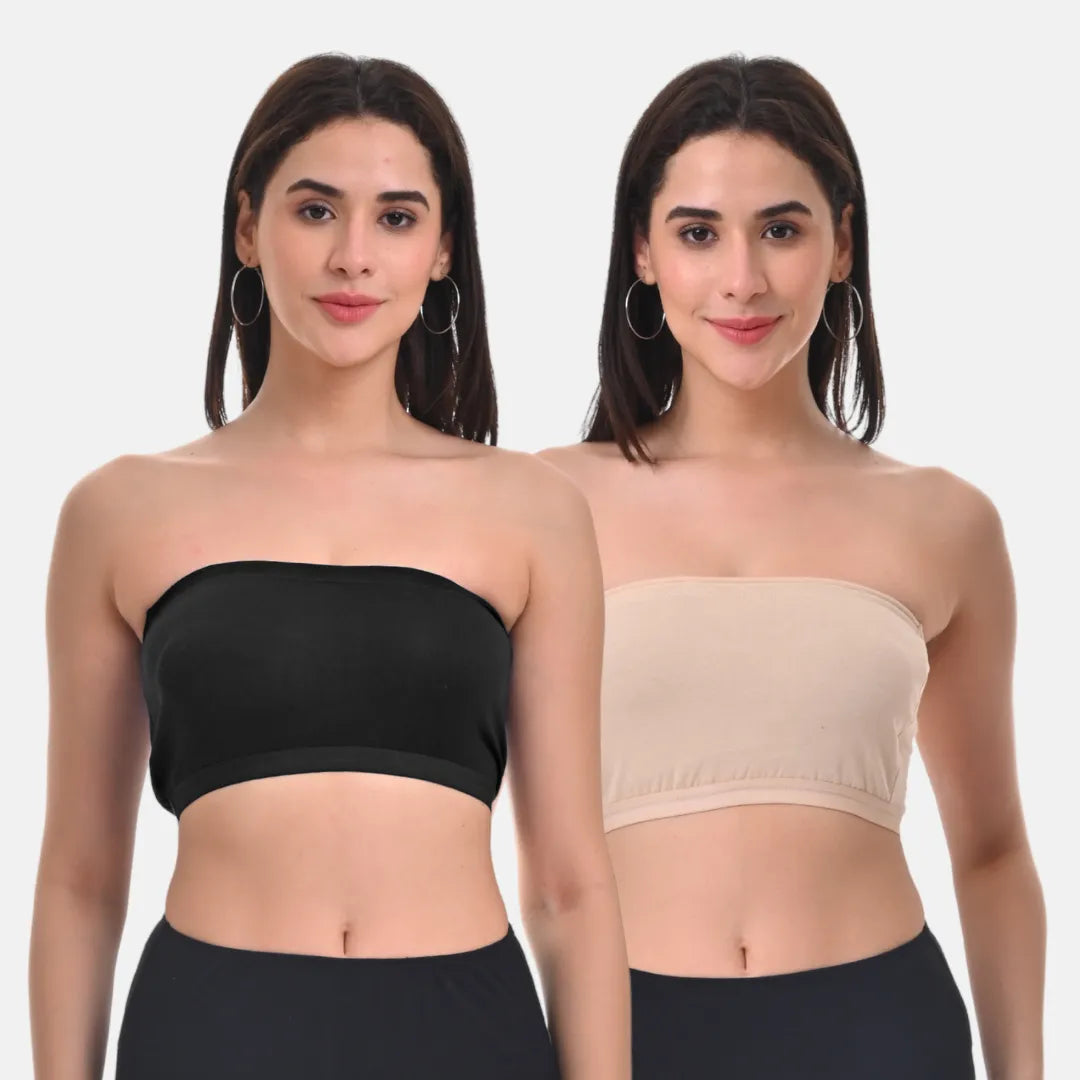 Bandeau Bra For Women Black & Skin