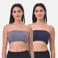 Bandeau Bra For Women Steel Grey & Navy Blue