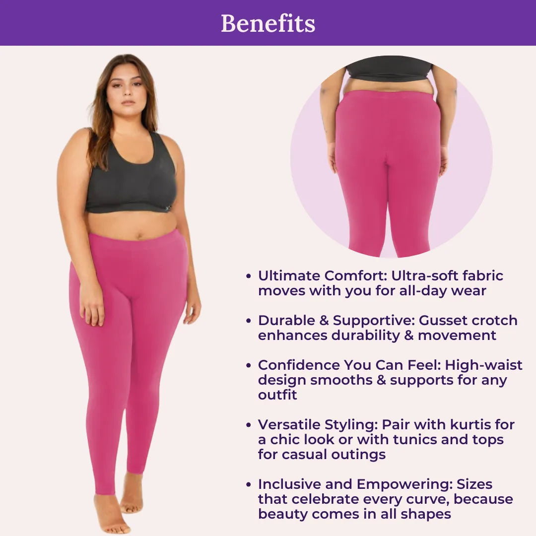 Benefits Of Cotton Leggings - Dark Pink