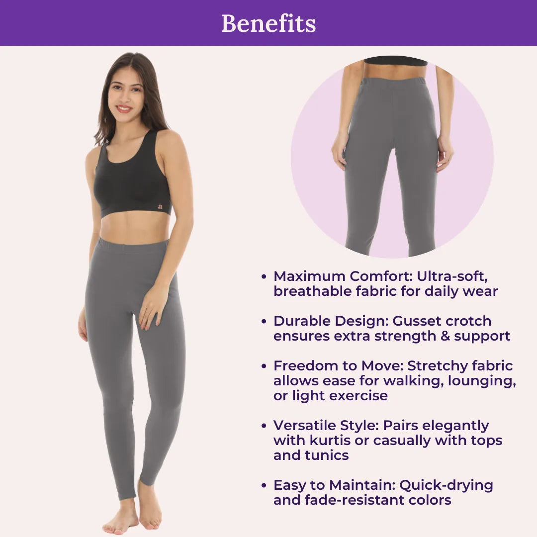 Benefits Of Cotton Leggings-Grey