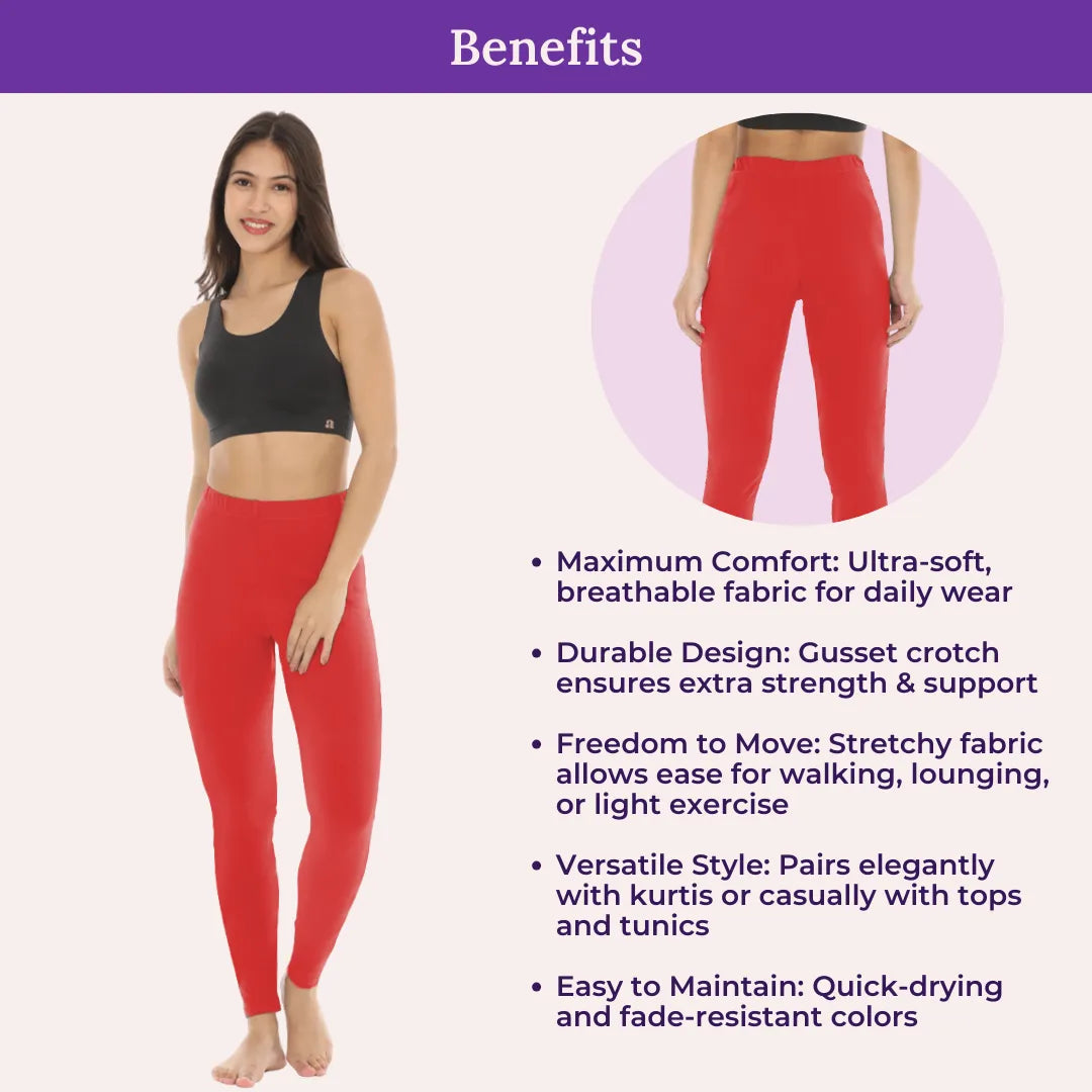 Benefits Of Cotton Leggings-Red