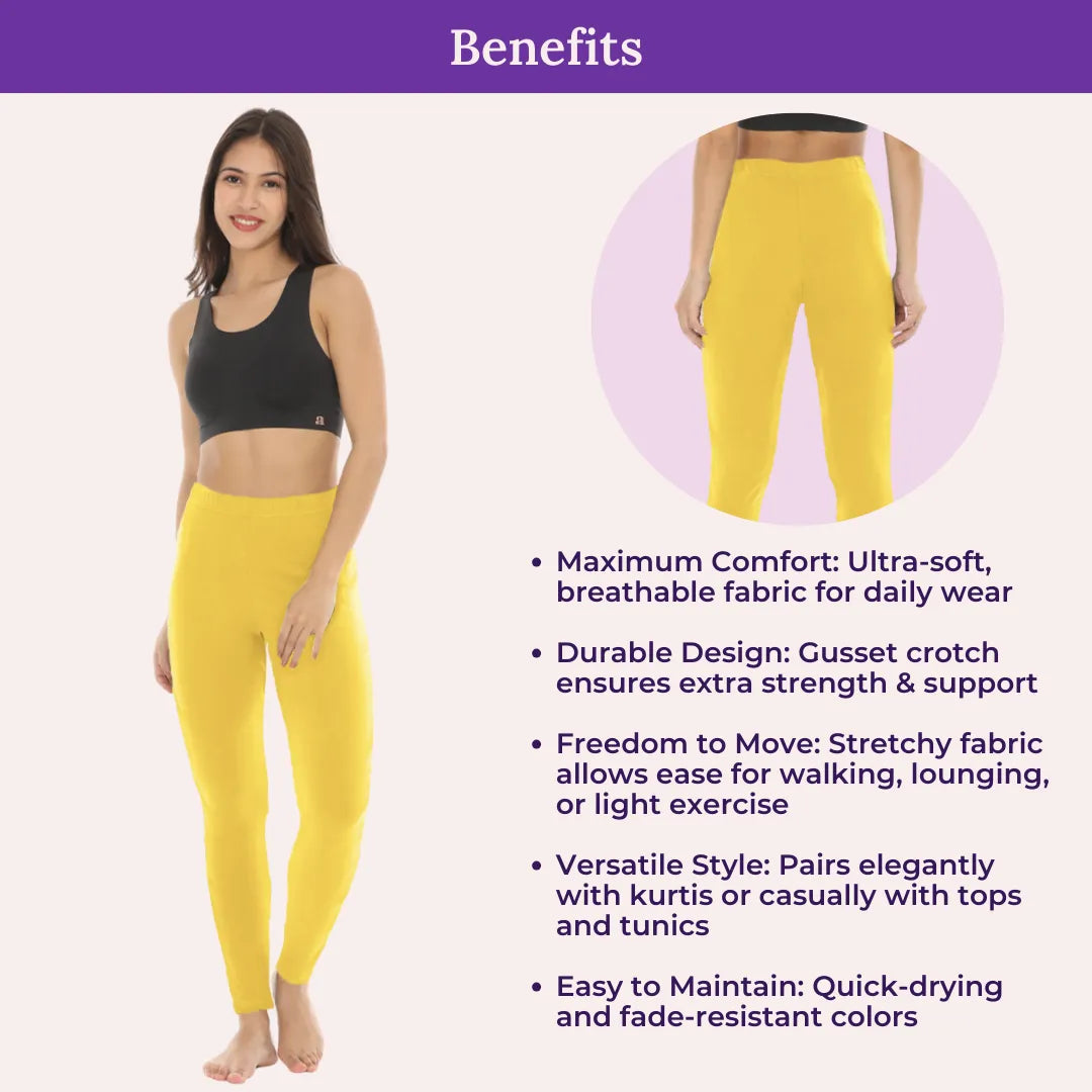 Benefits Of Cotton Leggings-Yellow