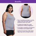 Benefits Of Adira Plus Size Camisole Wider Fabric shoulder