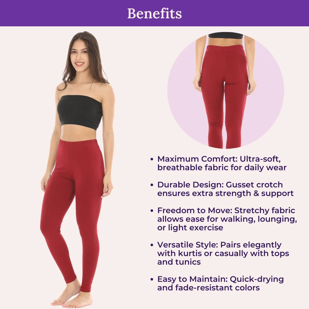 Benefits Of Cotton Leggings Maroon