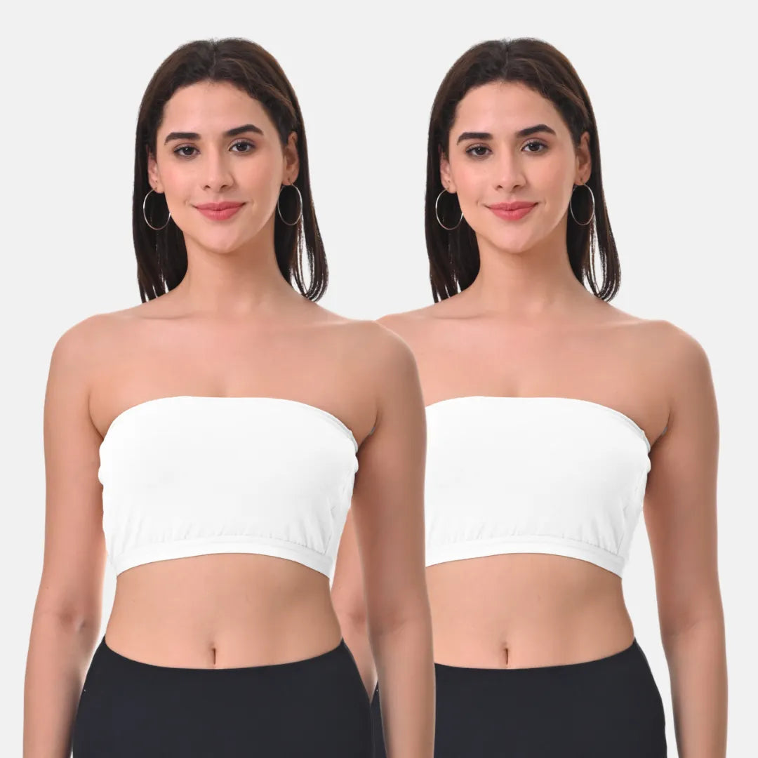 Best Bandeau Bra For Women White Pack Of 2