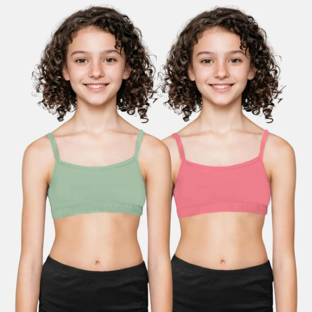Best Bras Teens Sea Green & Flamingo Pink
