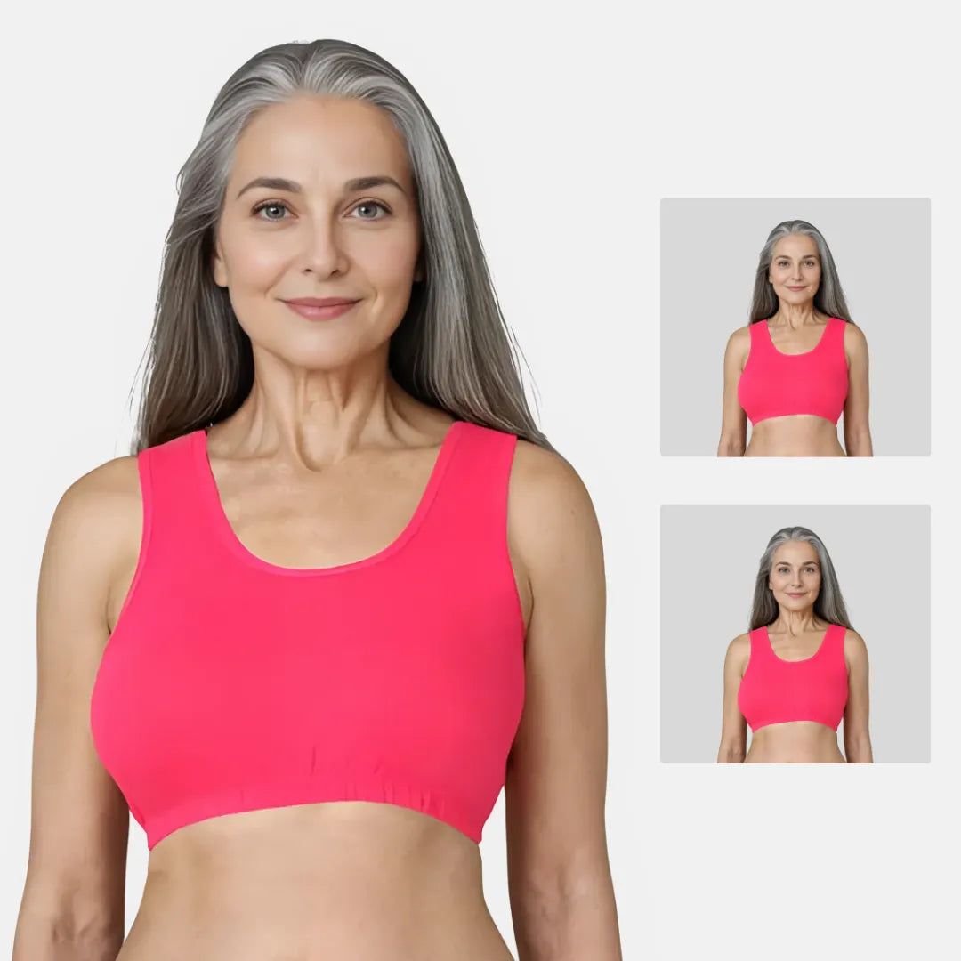 Lounge/Home Bra For Elderly | Non Padded | Non Wired | Racerback | Full Coverage | 2 Pack - Adira