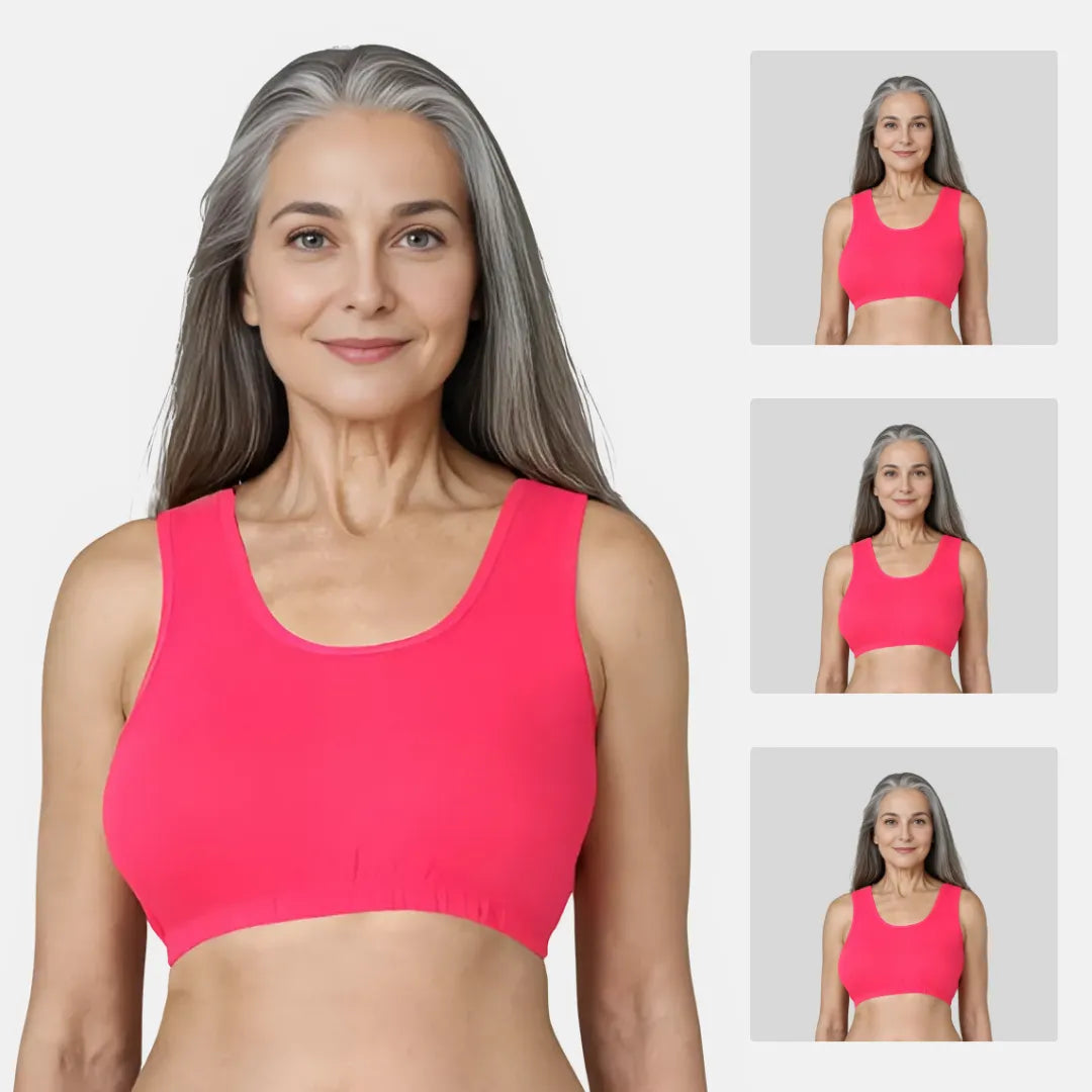Lounge/Home Bra For Elderly | Non Padded | Non Wired | Racerback | Full Coverage | 3 Pack - Adira