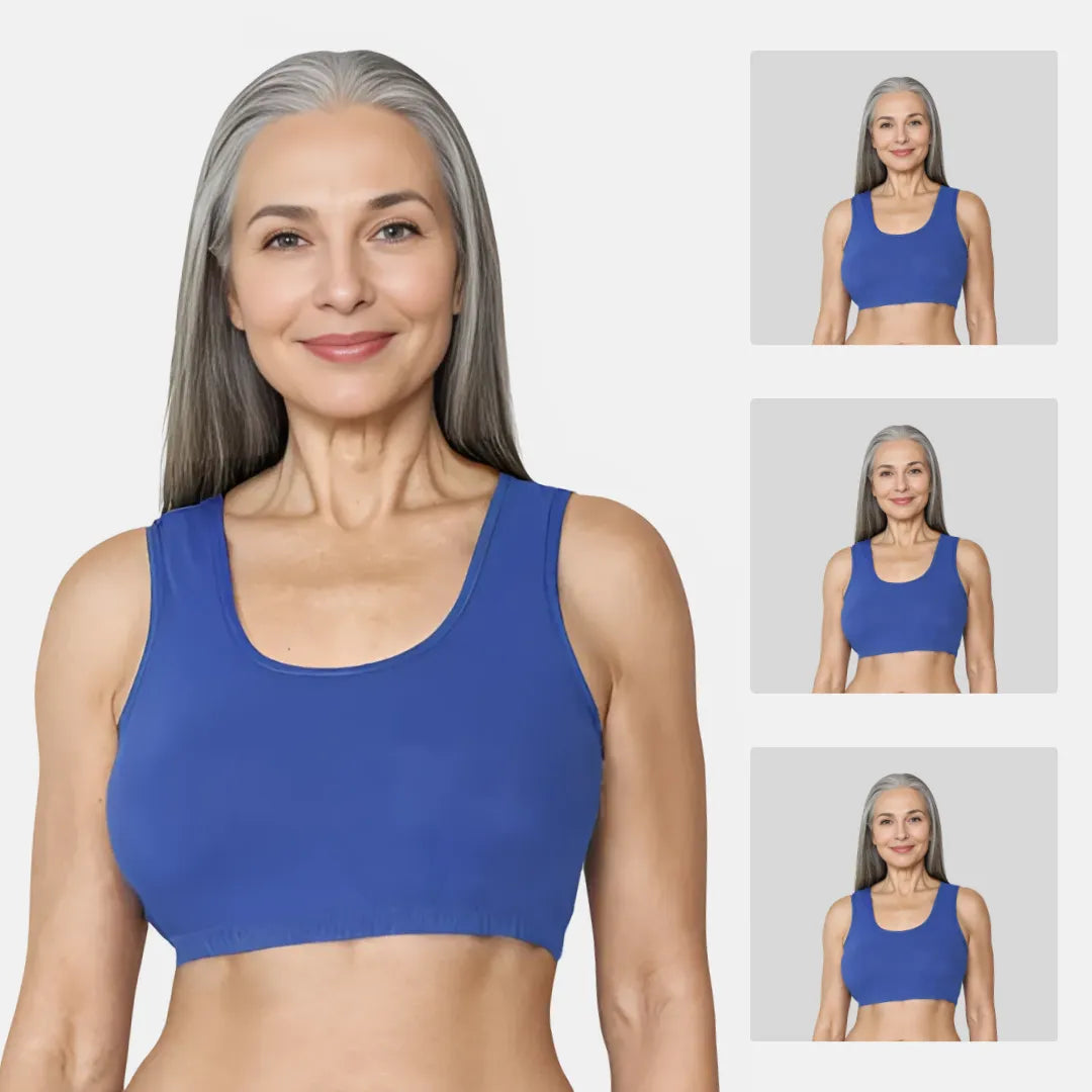 Lounge/Home Bra For Elderly | Non Padded | Non Wired | Racerback | Full Coverage | 3 Pack - Adira