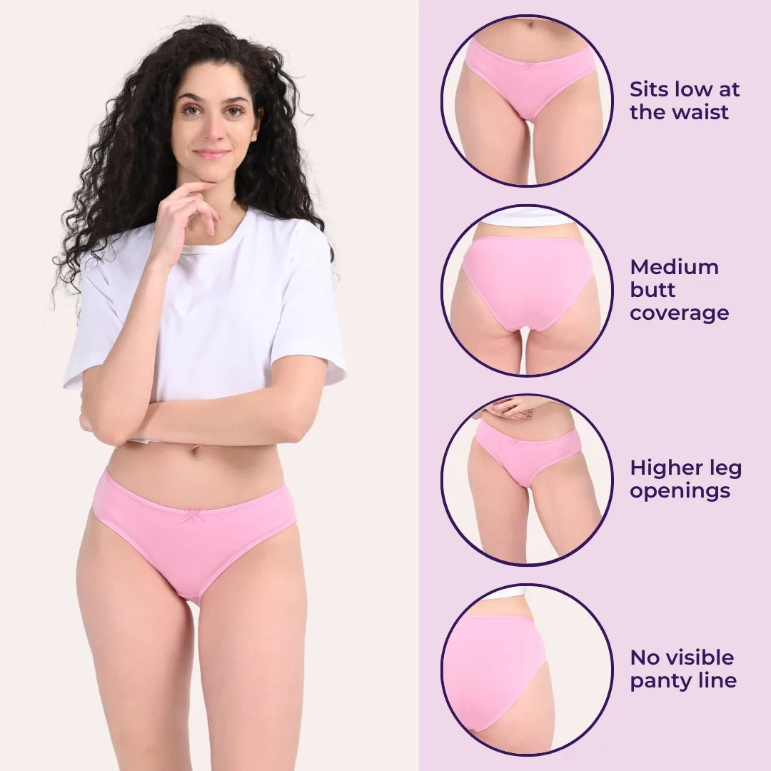 Cotton Bikini Panties Peach Pack Of 6