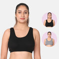 Black & Steel Grey Sleep Bra / Lounge Bra