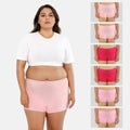Boyshorts Plus Size - Peach,Light Pink & Dark Pink