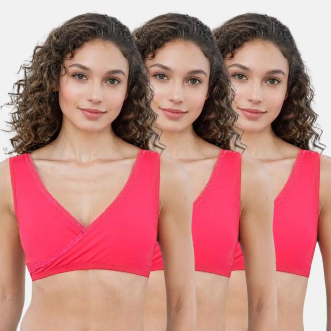 Bra To Wear With Low Cut Dress Dark Pink Pack Of 3