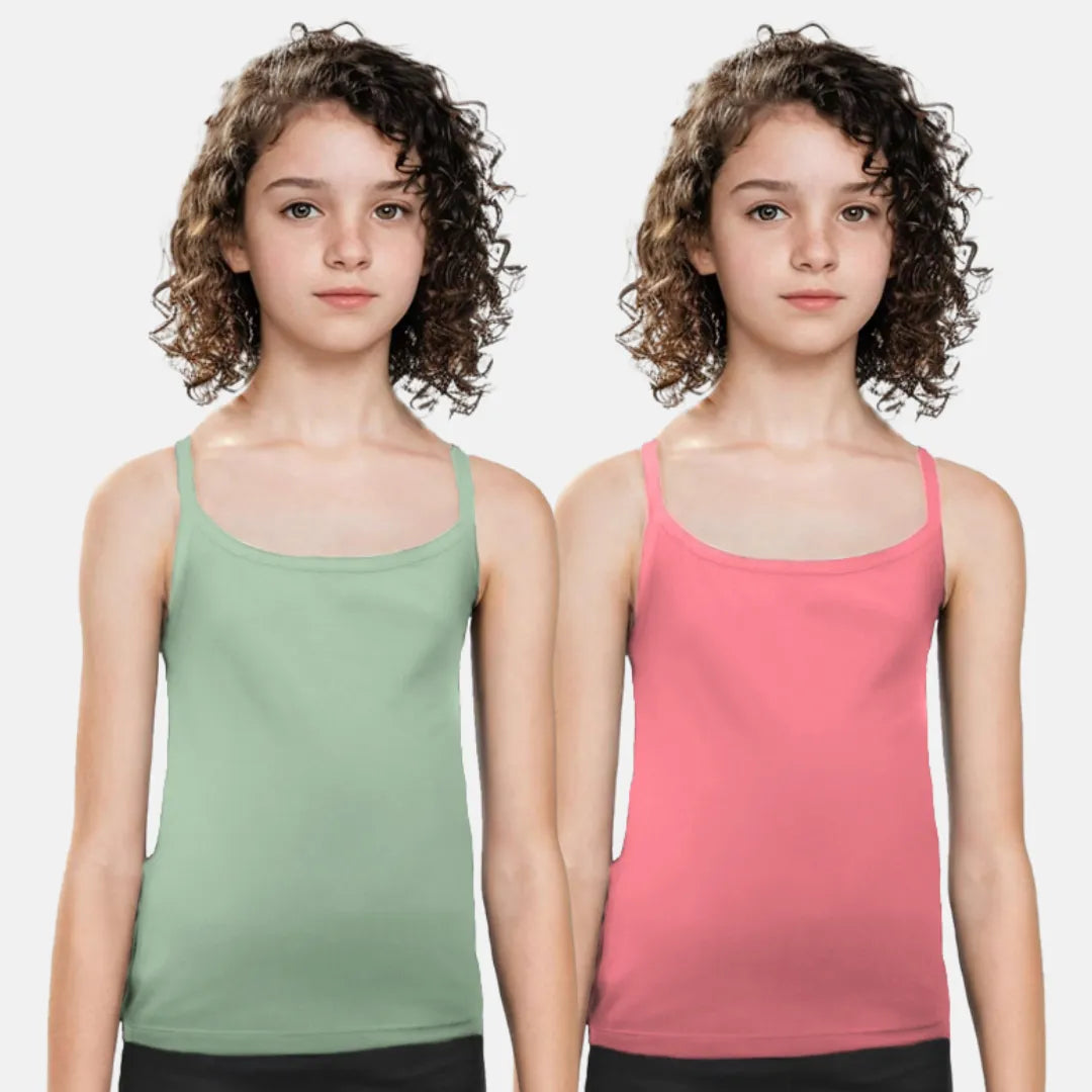 Bra Slip Camisole Sea Green & Flamingo Pink