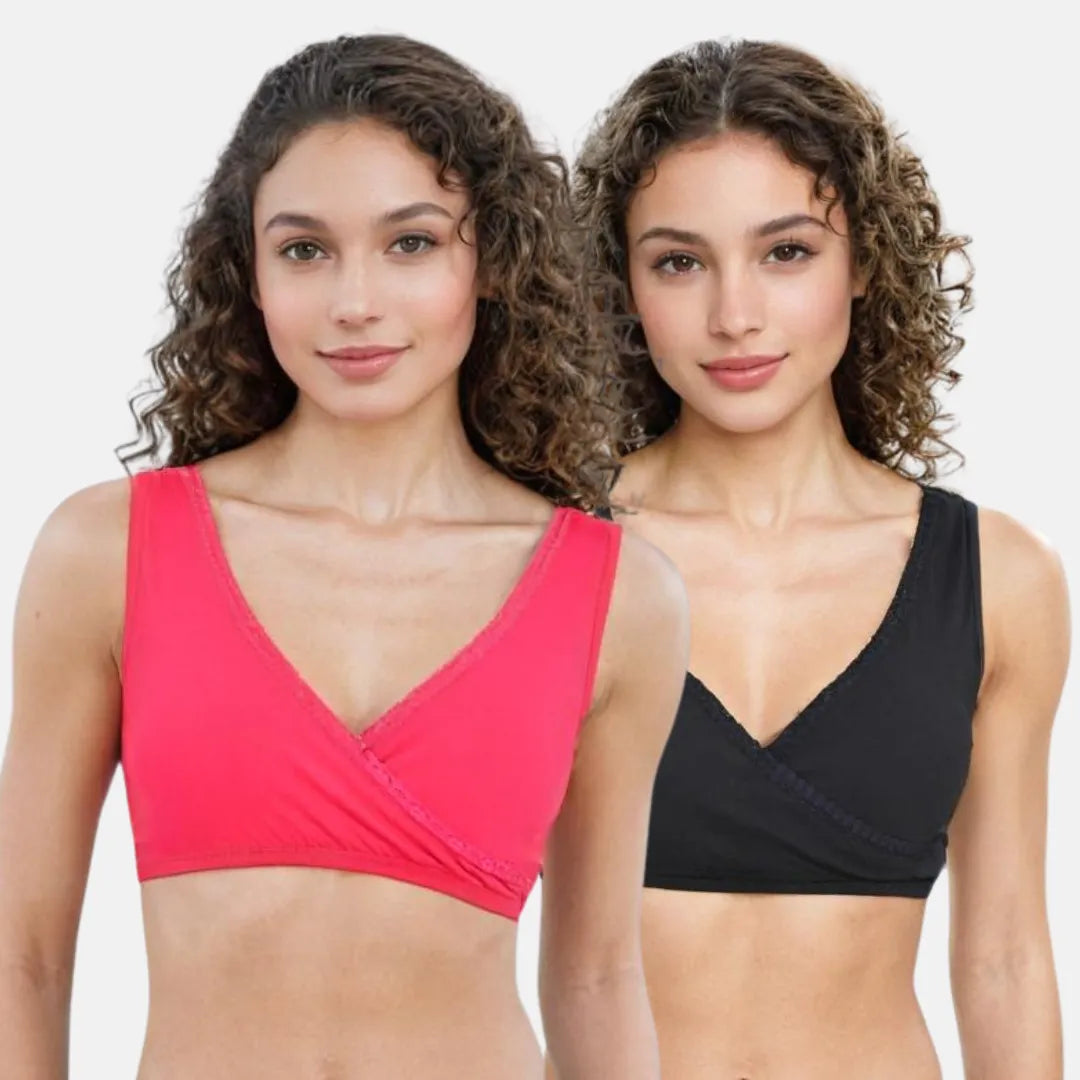 Bra To Wear With Low Cut Dress Dark Pink & Black
