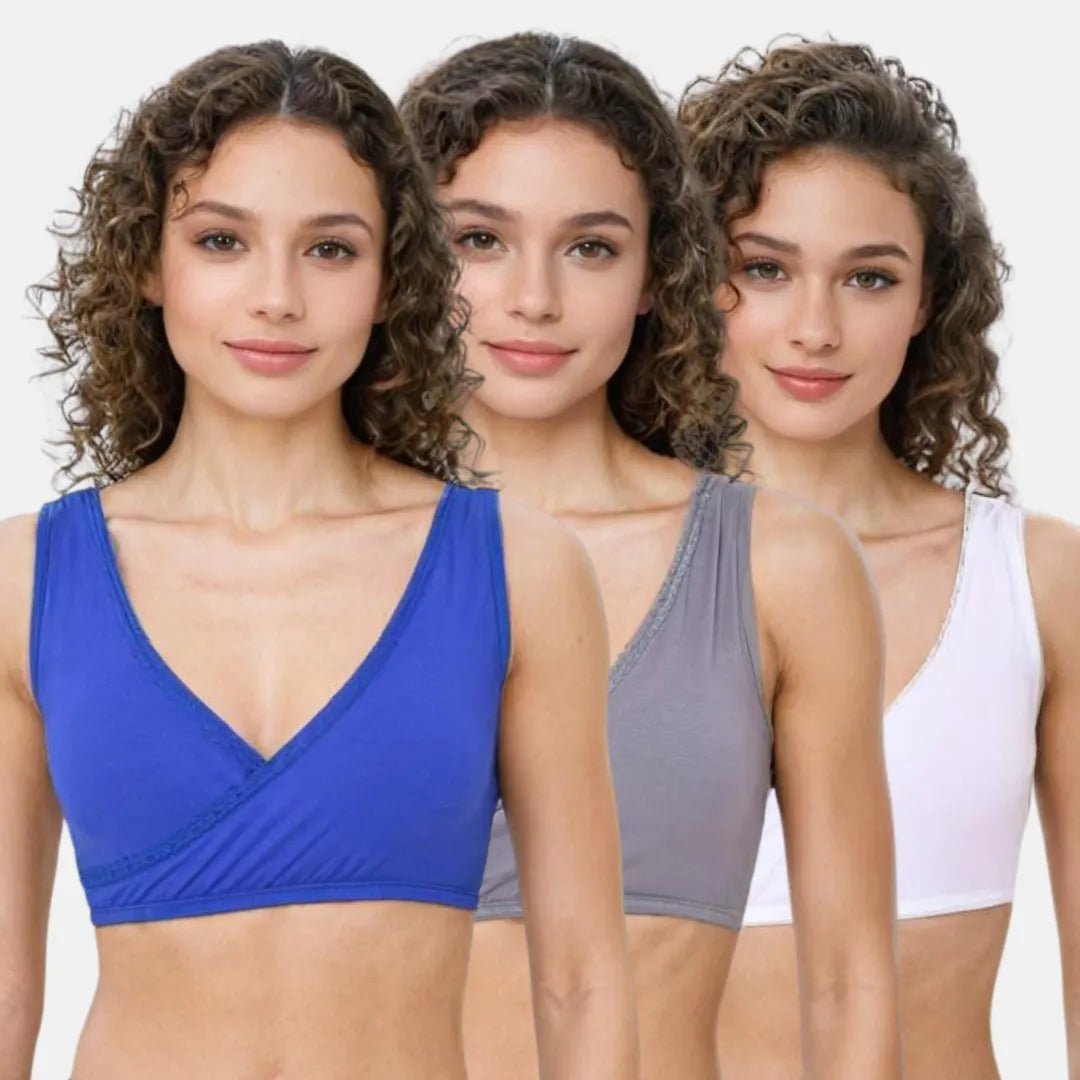 Bra To Wear With Low Cut Dress Royal Blue, Steel Grey & White