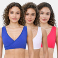 Bra To Wear With Low Cut Dress Royal Blue, White & Dark Pink