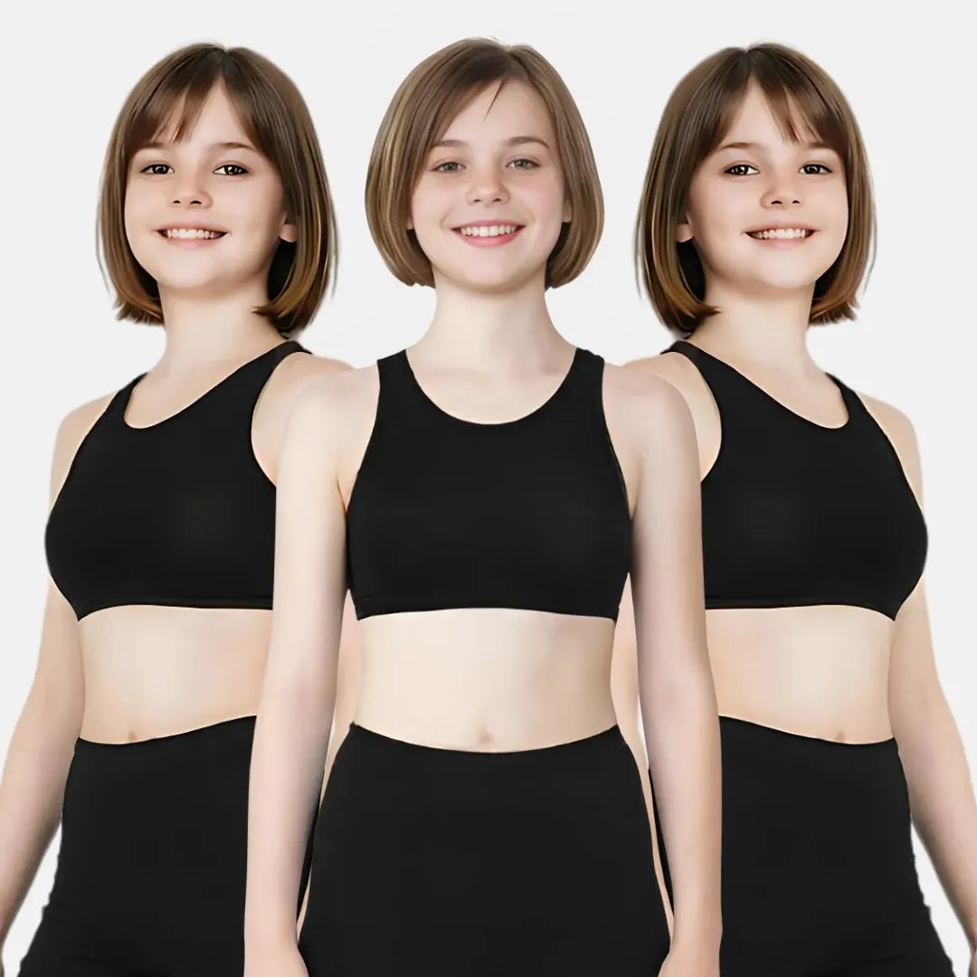 Bra Without Padding For Girls Black Pack Of 3
