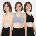 Bra Without Padding For Girls Skin, Grey & Black