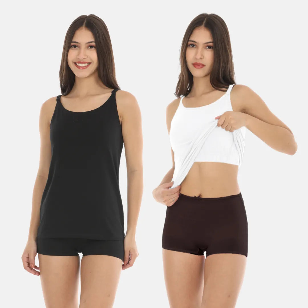 Built In Bra Camisole Black & White