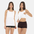 Cami With A Shelf Bra White Pack Of 2
