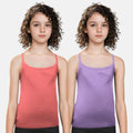 Cami With Built In Bra Light Coral & Lavender