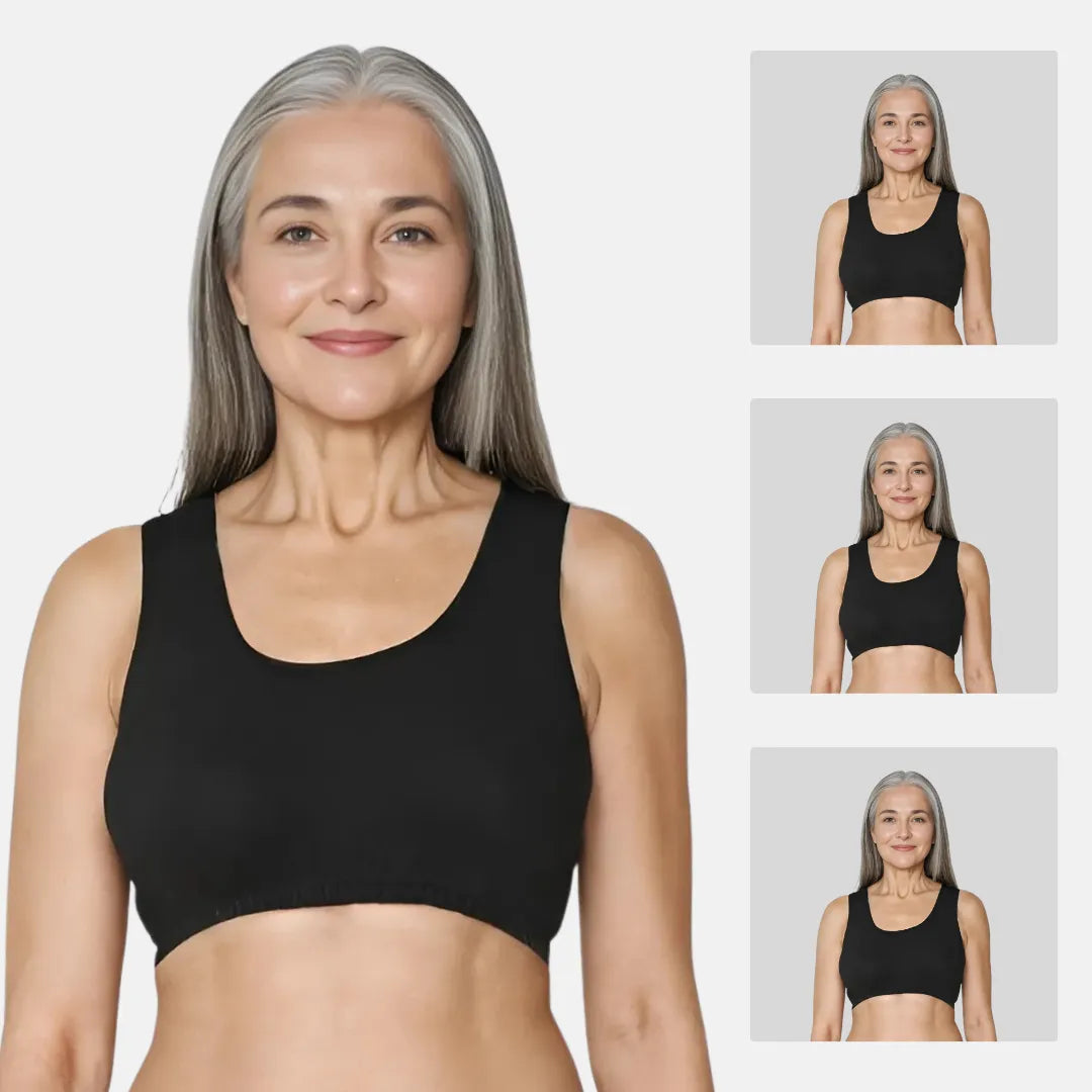 Lounge/Home Bra For Elderly | Non Padded | Non Wired | Racerback | Full Coverage | 3 Pack - Adira