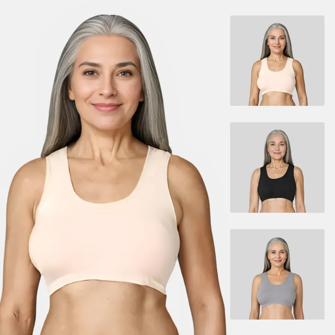 Lounge/Home Bra For Elderly | Non Padded | Non Wired | Racerback | Full Coverage | 3 Pack - Adira