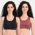 Comfortable Sports Bra Black & Mesa Rose