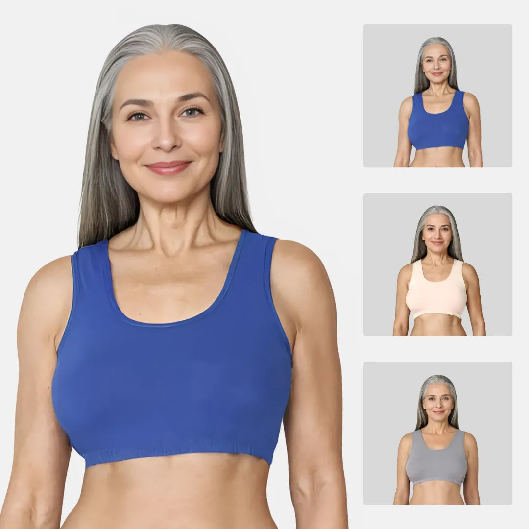 Lounge/Home Bra For Elderly | Non Padded | Non Wired | Racerback | Full Coverage | 3 Pack - Adira