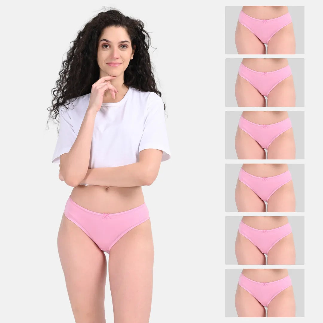 Cotton Bikini Panties Light Pink Pack Of 6