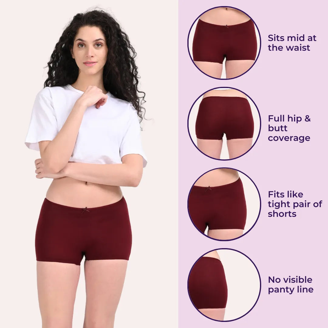 Ladies Underwear Shorts Peach, Light Pink & Dark Pink