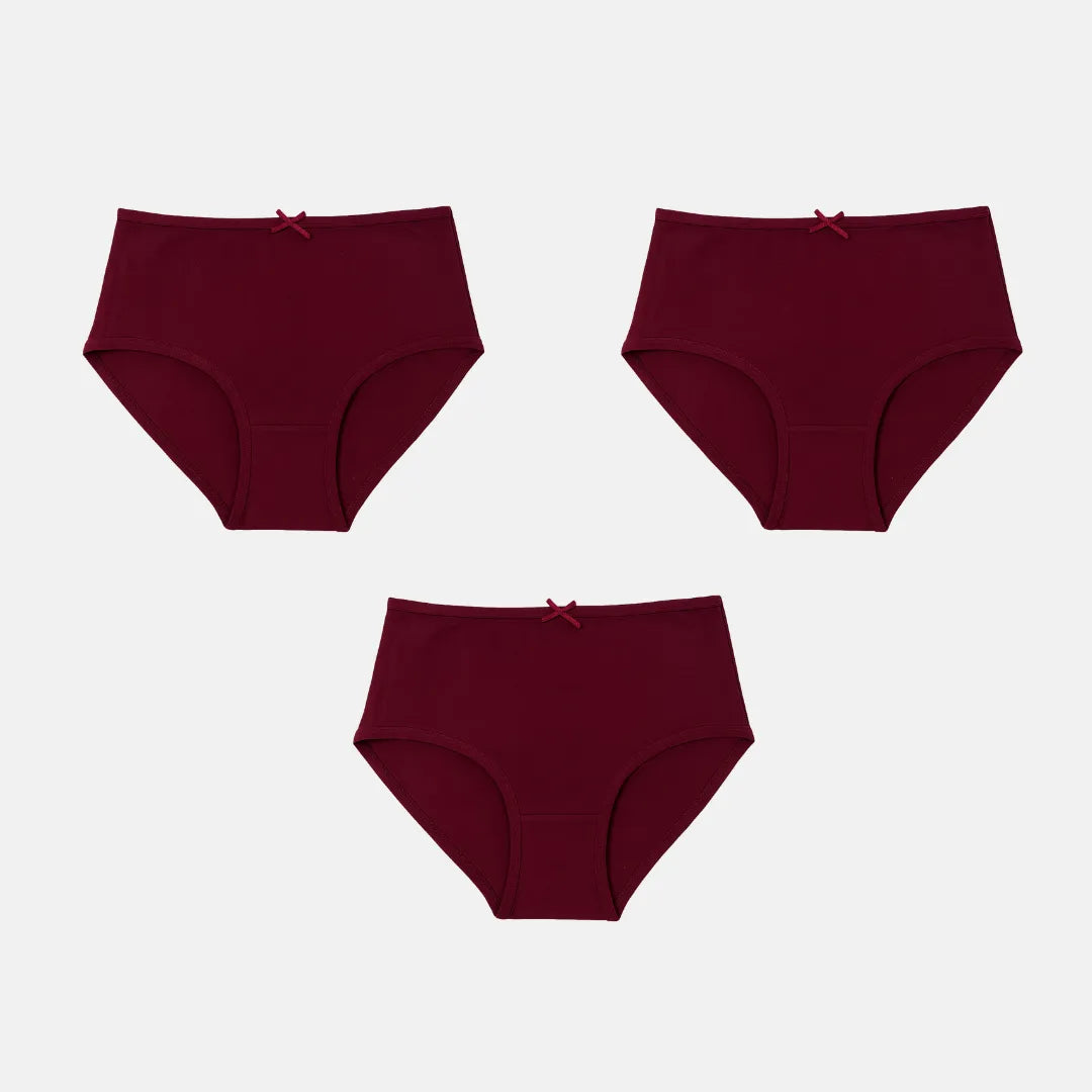 Cotton Hipster Panties Wine Pack Of 3