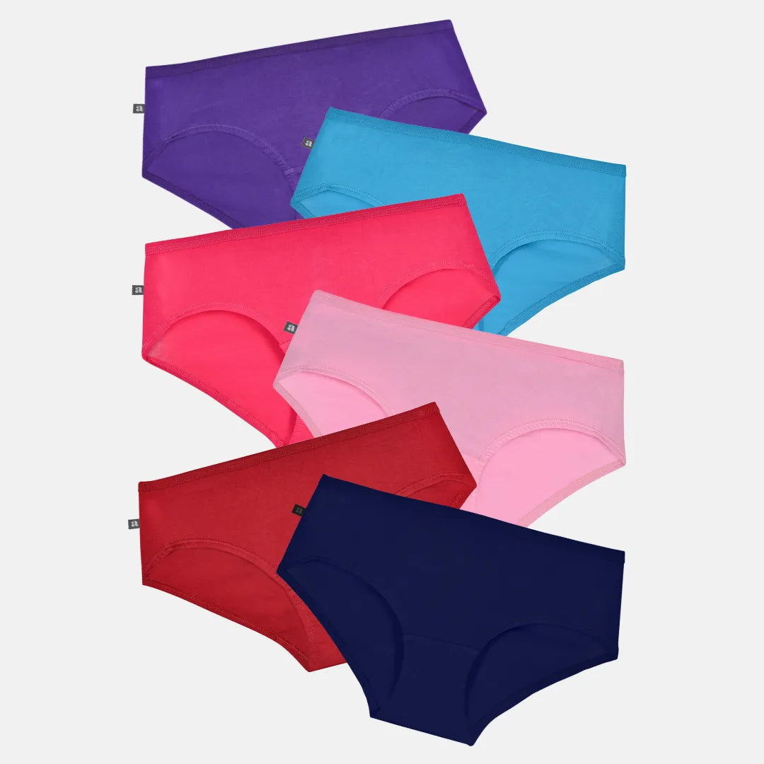 Cotton Panties Multi Color Pack Of 6 For Teens