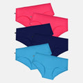 Cotton Panties for Teens Dark Pink, Navy Blue & Bright Blue Pack Of 6