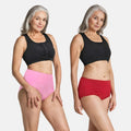 Cotton Panty For Older Women Light Pink & Maroon