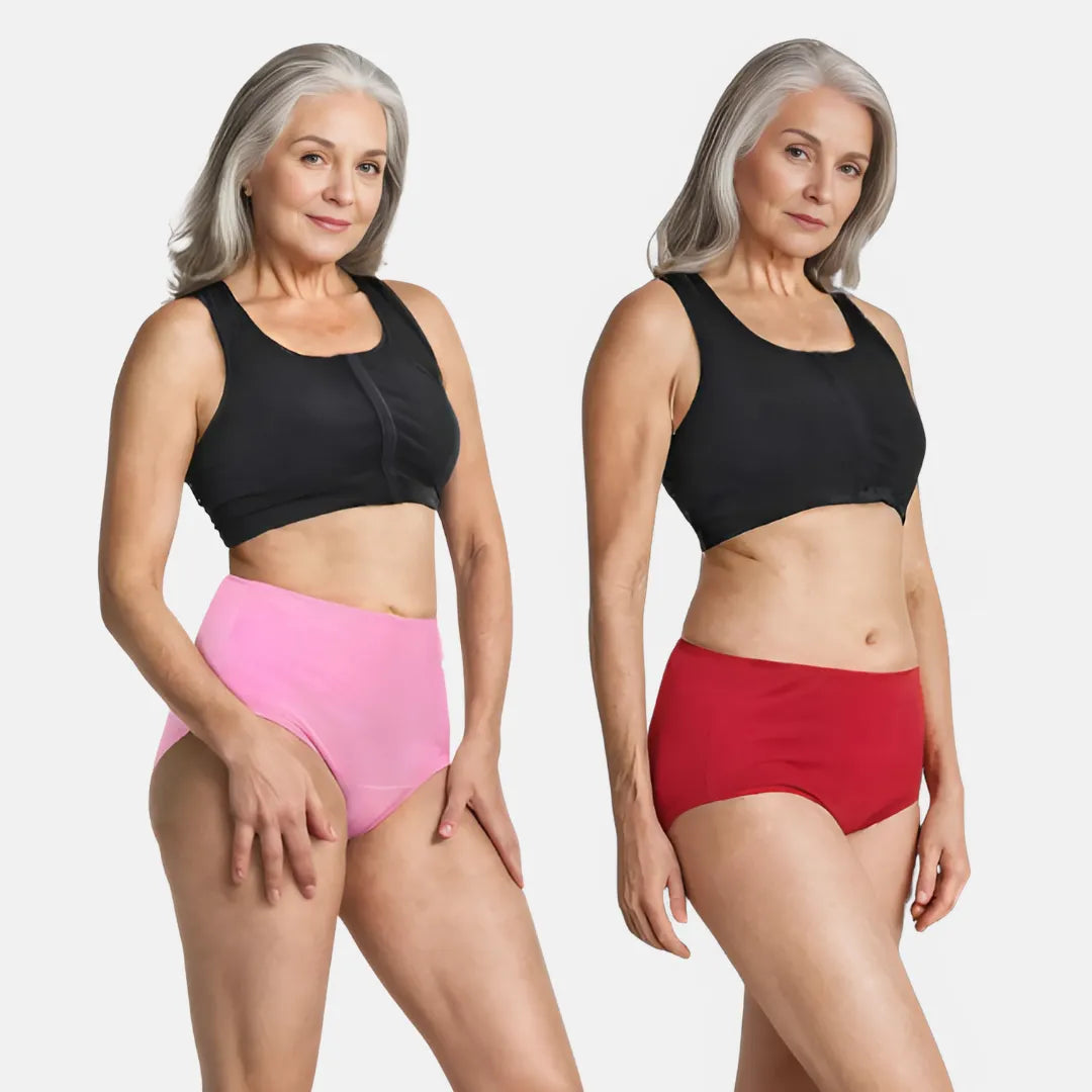 Cotton Panty For Older Women Light Pink & Maroon