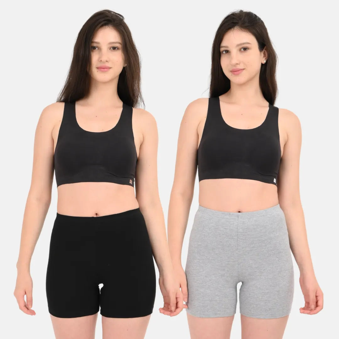 Cotton Shorties Black & Grey