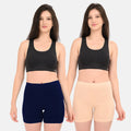Cotton Shorties Navy Blue & Skin