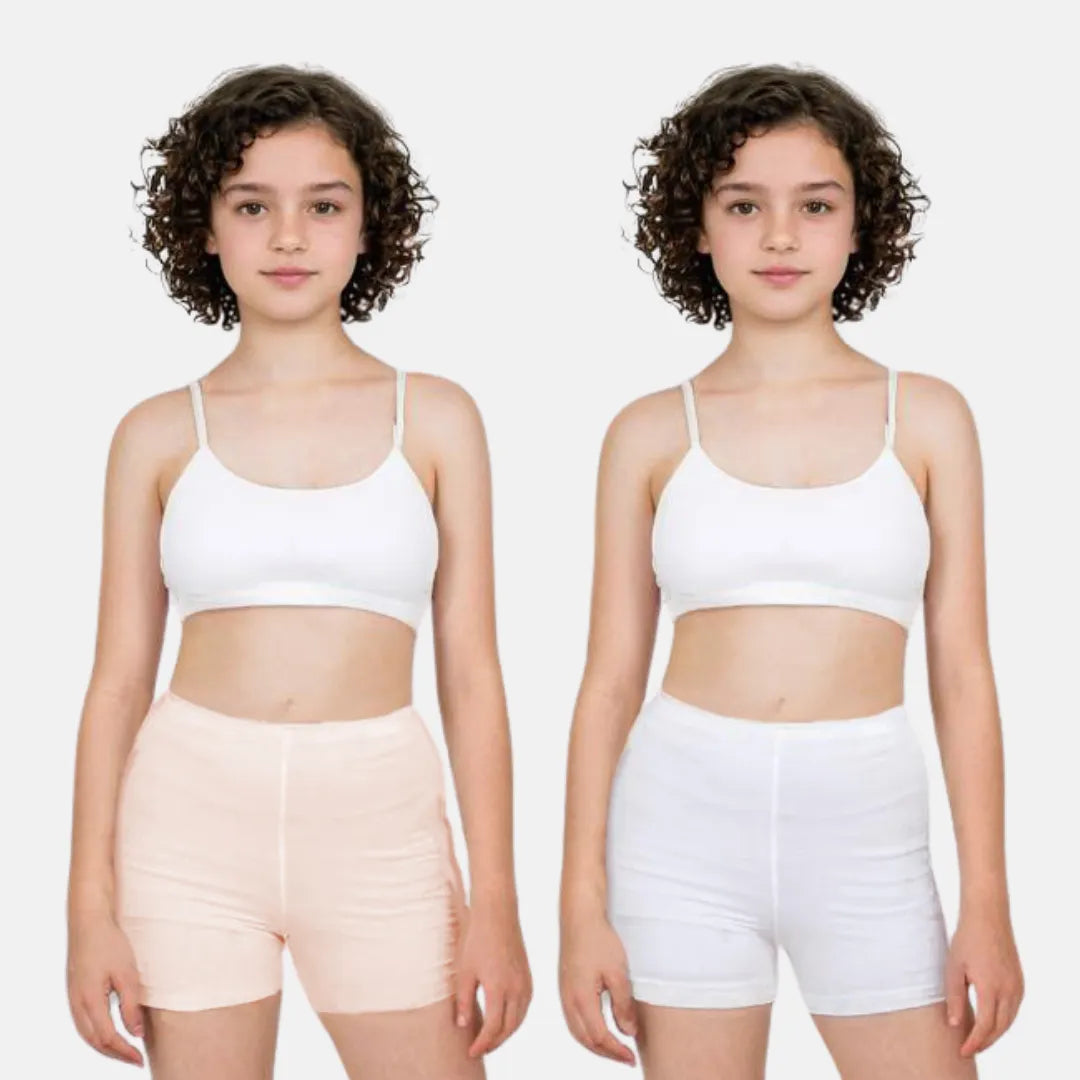 Cotton Shorties Skin & White