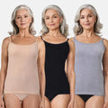Cotton Spaghetti Strap Tops for Seniors Skin, Black & Grey