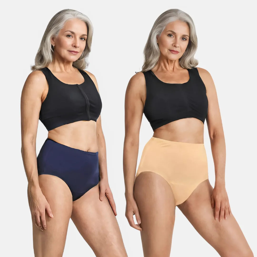 Cotton Underwear For Older Women Navy Blue & Skin