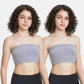 Crop Top Tube Bra For Girls Grey Pack Of 2