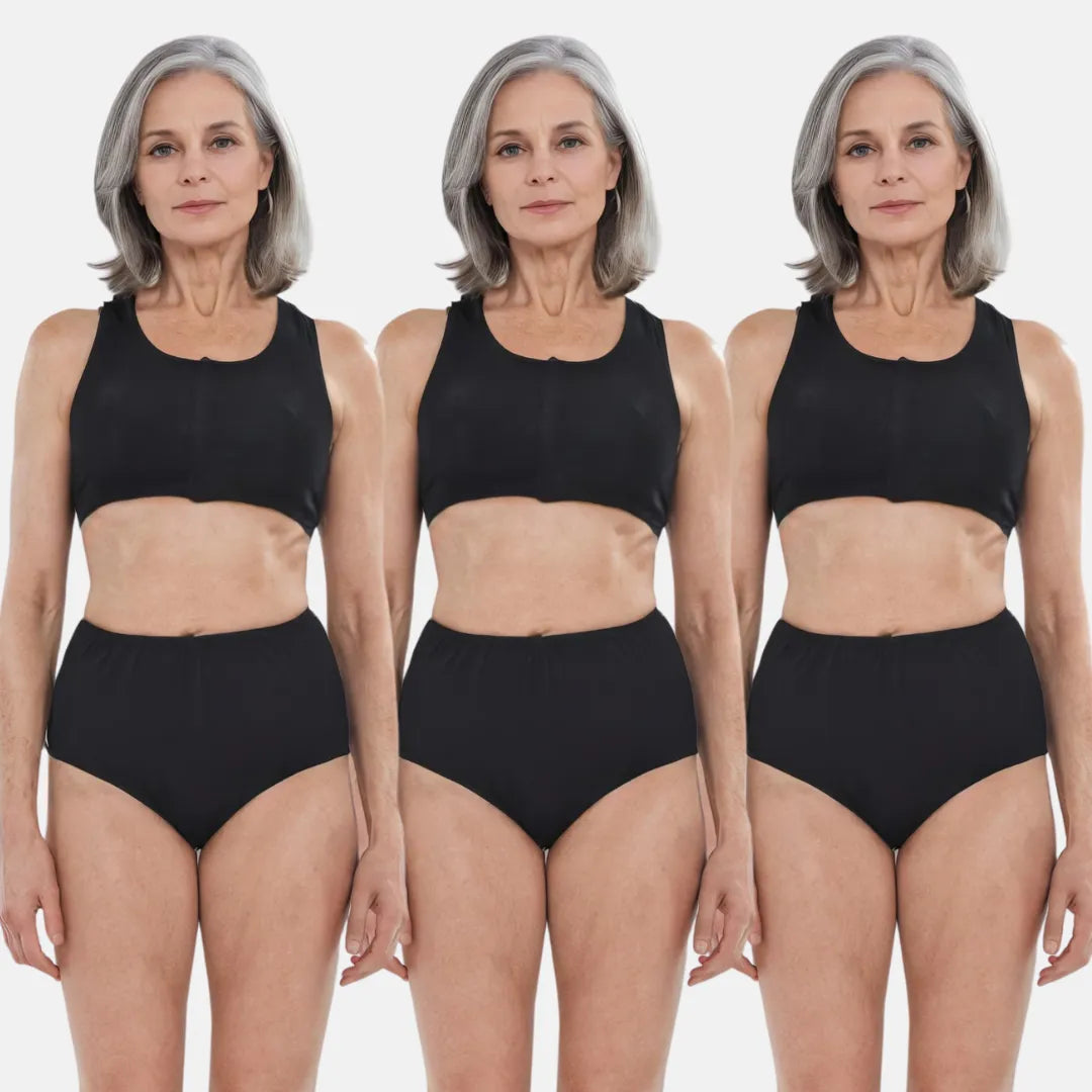 Elderly Women High Waist Incontinence Panties Navy Blue Pack Of 3