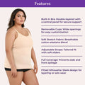 Features Of Camisole With Built In Bra For Large Breasts